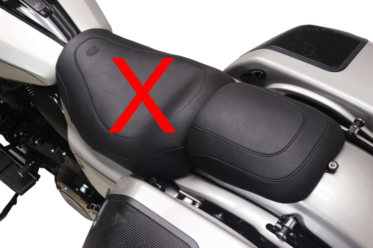 Mustang Black Passenger Pillion Seat Cowl for 2023-2026 Harley Road Street Glide