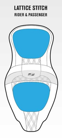 Saddlemen Roadsofa Lattice Stitch Gel Seat W Backrest for 2023-25 Harley Touring