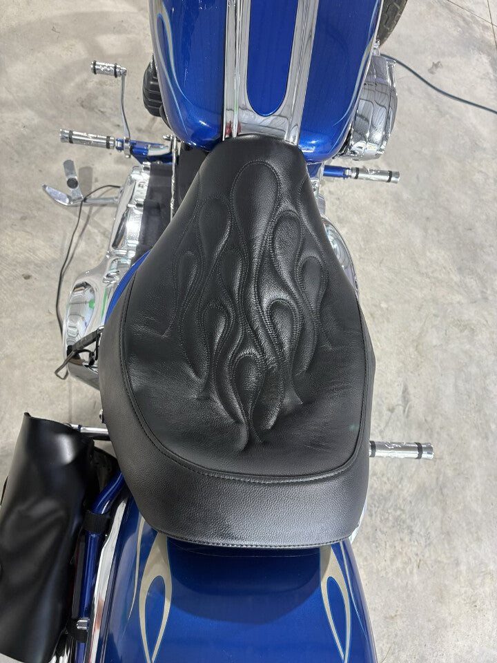 Danny Gray Weekday Flame Solo Seat fits 2008-2011 Harley Softail Rocker FXCWC