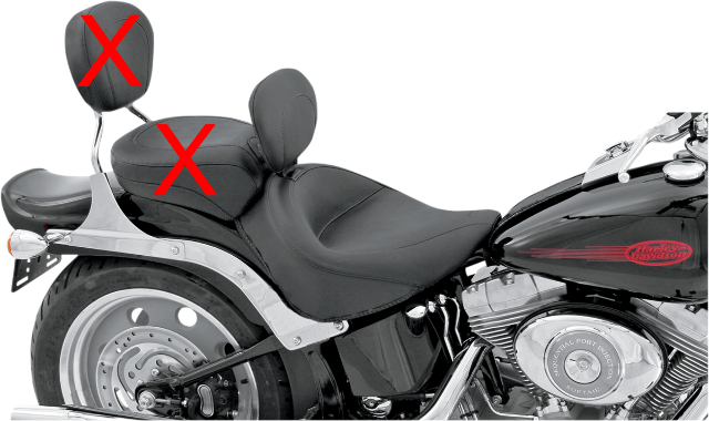 Mustang Vintage Wide Solo Seat & Backrest for 2006-2017 Harley Softail FLST FXST