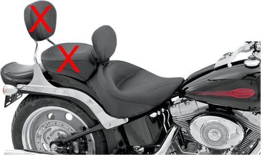 Mustang Vintage Wide Solo Seat & Backrest for 2006-2017 Harley Softail FLST FXST