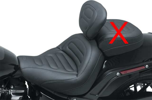 Mustang MX Tour Solo Stitched Seat Backrest for 2018-2024 Harley Softail Fat Bob
