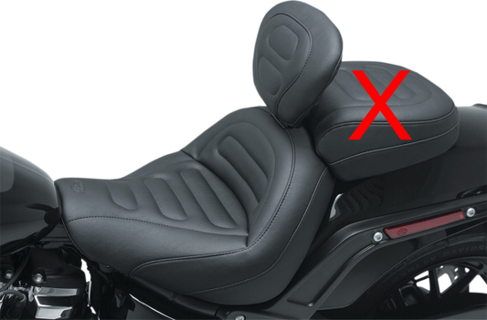Mustang MX Tour Solo Stitched Seat & Backrest for 2018-24 Harley Softail Fat Bob