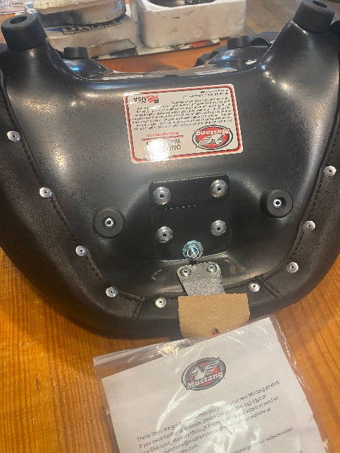 Mustang MX Tour Solo Stitched Seat Backrest for 2018-2024 Harley Softail Fat Bob