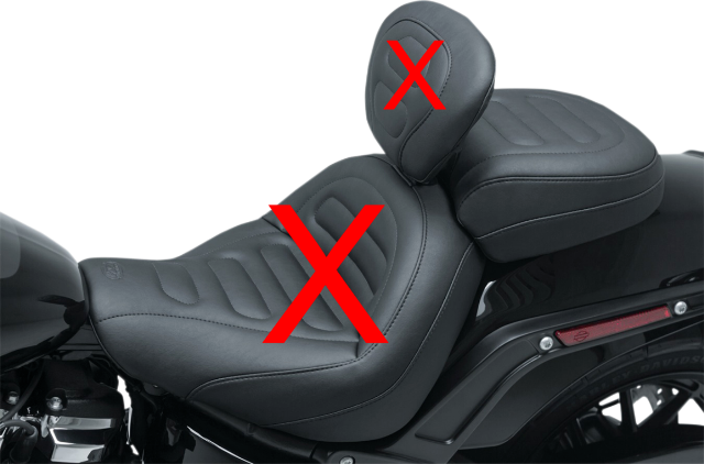 Mustang Touring Stitched Rear Passenger Pillion Seat for 2018-23 Harley Softail