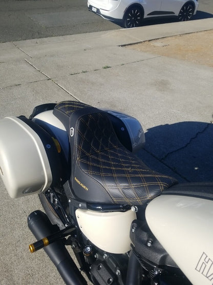 Saddlemen SDC Pro Series Gold Lattice Seat fits 2018-2025 Harley Softail FXLR