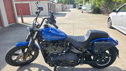Saddlemen SDC Pro Series Blue Lattice Gel Seat for 2018-2026 Harley Softail FXBB