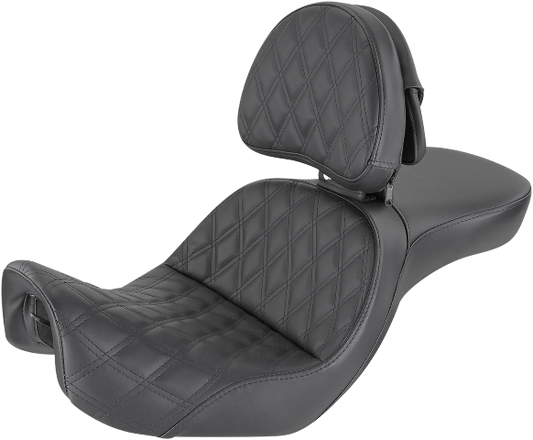 Saddlemen Explorer Lattice Stitch Seat & Backrest fits 2006-2017 Harley Dyna FXD