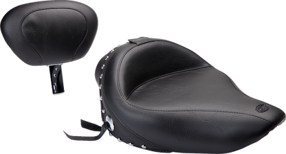 Mustang Wide Studded Solo Seat for 2004-21 Harley Sportster with 3.3 Gallon Tank