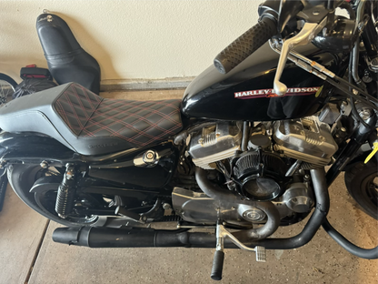 Saddlemen Step Up Red Lattice Stitch Seat fits 2004-2022 Harley Sportster XL