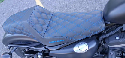 Saddlemen Step Up Blue Lattice Gel Seat fits 2004-2022 Harley Sportster 3.3Gal