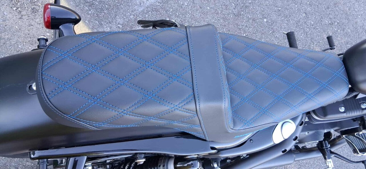 Saddlemen Step Up Blue Lattice Gel Seat fits 2004-2022 Harley Sportster 3.3Gal