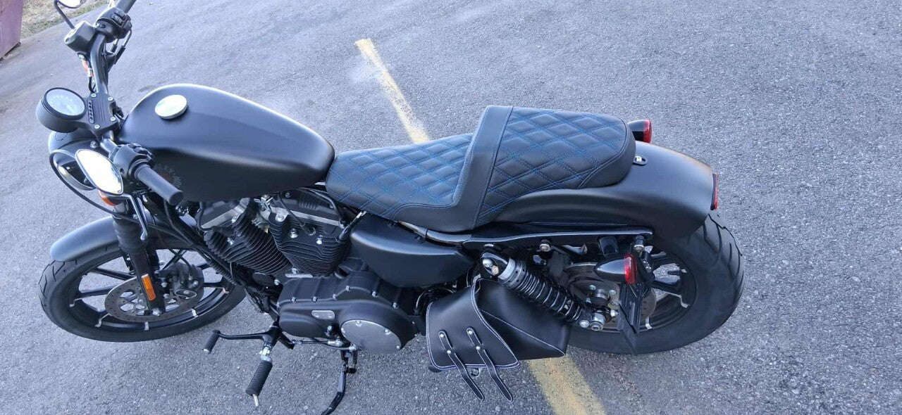 Saddlemen Step Up Blue Lattice Gel Seat fits 2004-2022 Harley Sportster 3.3Gal