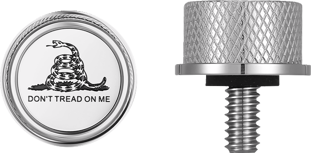 Figurati B&W Don't Tread On Me 1/4"-20 Seat Bolt Knob for 1965-2022 Harley