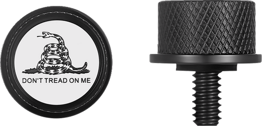 Figurati B&W Don't Tread On Me Black 1/4"-20 Seat Bolt Knob for 1965-22 Harley