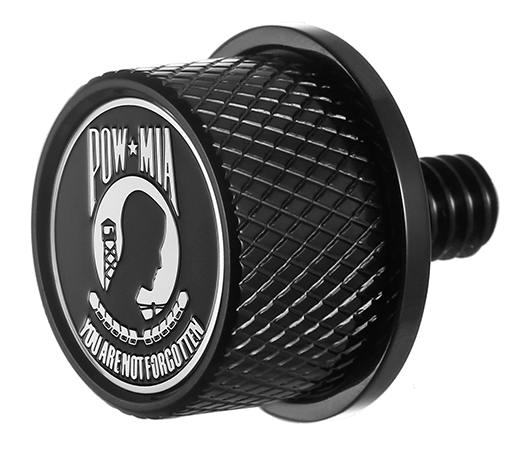 Figurati B&W POW-MIA Black 1/4"-20 Seat Bolt Knob for 1965-2022 Harley Davidson