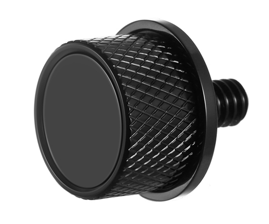 Figurati Designs Smooth Black 1/4"-20 Seat Bolt Knob for 1965-22 Harley Davidson