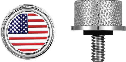 Figurati American Flag USA 1/4"-20 Seat Bolt Knob for 1965-2022 Harley Davidson