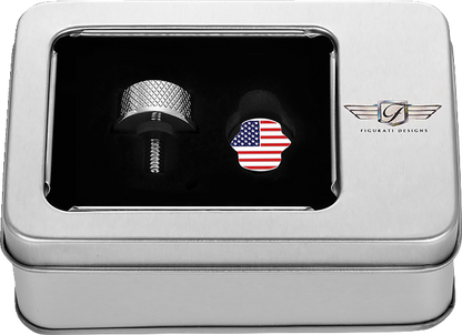 Figurati American Flag USA 1/4"-20 Seat Bolt Knob for 1965-2022 Harley Davidson