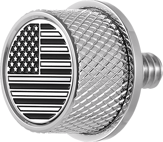 Figurati Designs B&W USA Flag 1/4"-20 Seat Bolt Knob for 1965-22 Harley Davidson