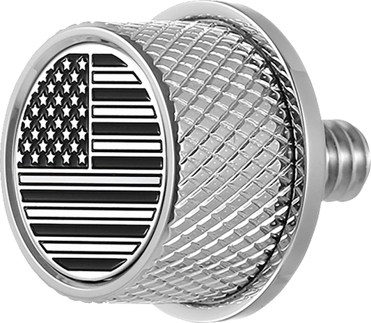 Figurati Designs B&W USA Flag 1/4"-20 Seat Bolt Knob for 1965-22 Harley Davidson