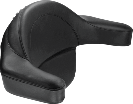 Mustang King Tour Pak Backrest Black Smooth Pad for 1980-2013 Harley Touring