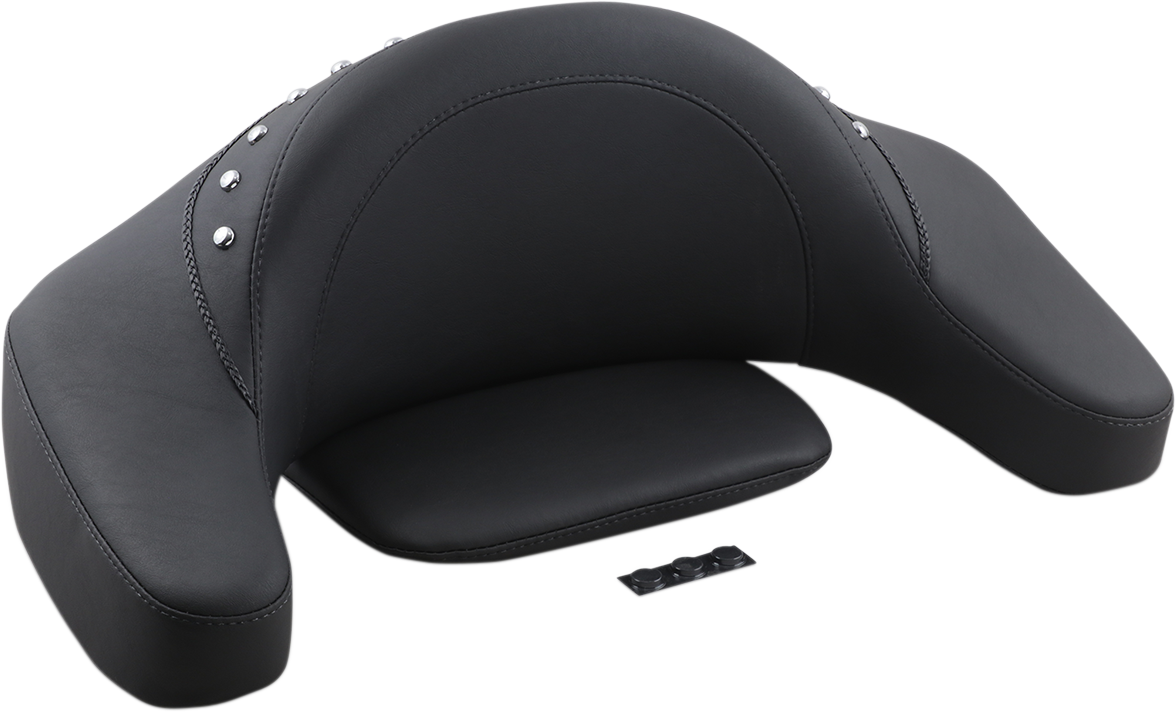 Mustang King Tour Pak Backrest Black Studded Pad for 1980-2013 Harley Touring