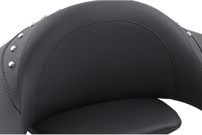 Mustang King Tour Pak Backrest Black Studded Pad for 1980-2013 Harley Touring