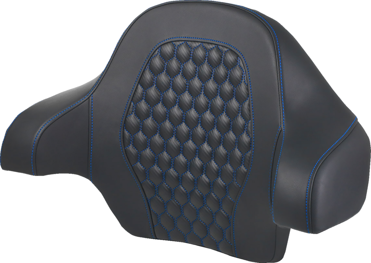 Saddlemen King Tour Pak Blue Honeycomb Backrest Pad for 2014-2024 Harley Touring