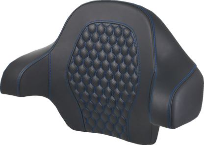 Saddlemen King Tour Pak Blue Honeycomb Backrest Pad for 2014-2024 Harley Touring