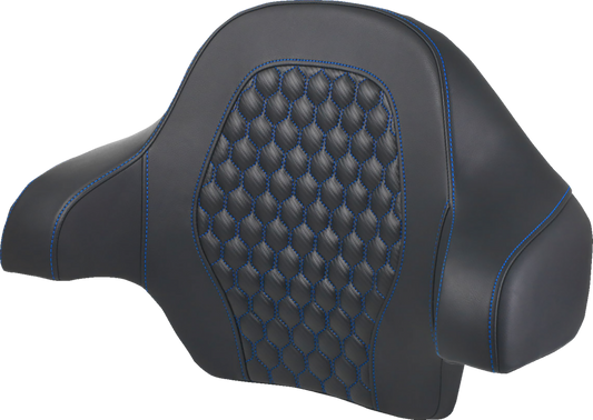Saddlemen King Tour Pak Blue Honeycomb Backrest Pad for 2014-2024 Harley Touring