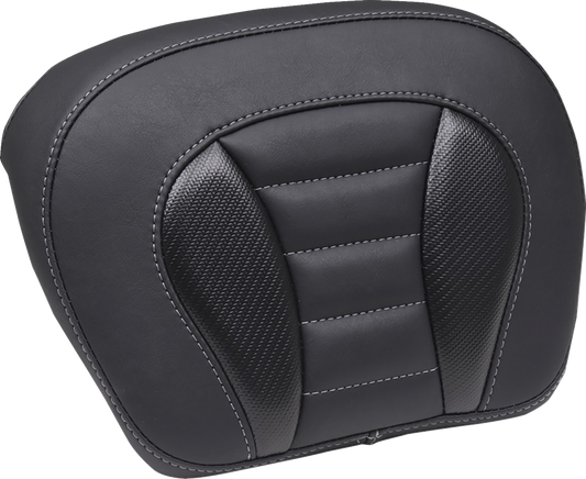 Mustang Chopped Tour Pak Backrest Carbon Gunmetal Pad for 2024-25 Harley Touring