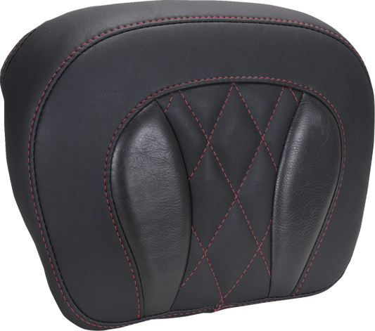 Mustang Chopped Tour Pak Backrest Cherry Stitch Pad for 2024-2025 Harley Touring