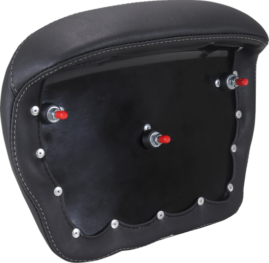 Mustang Chopped Tour Pak Backrest Gunmetal Stitch Pad for 2024-25 Harley Touring
