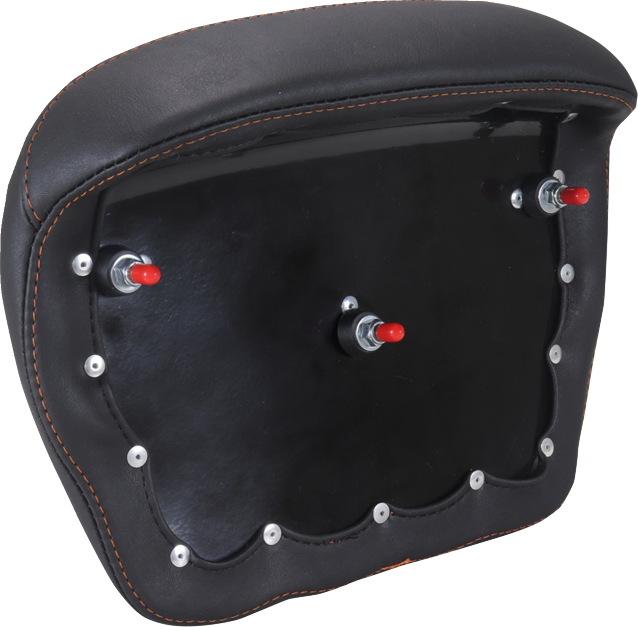 Mustang Chopped Tour Pak Backrest Orange Stitch Pad for 2024-2025 Harley Touring