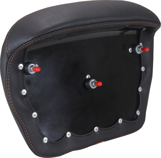 Mustang Chopped Tour Pak Backrest Orange Stitch Pad for 2024-2025 Harley Touring