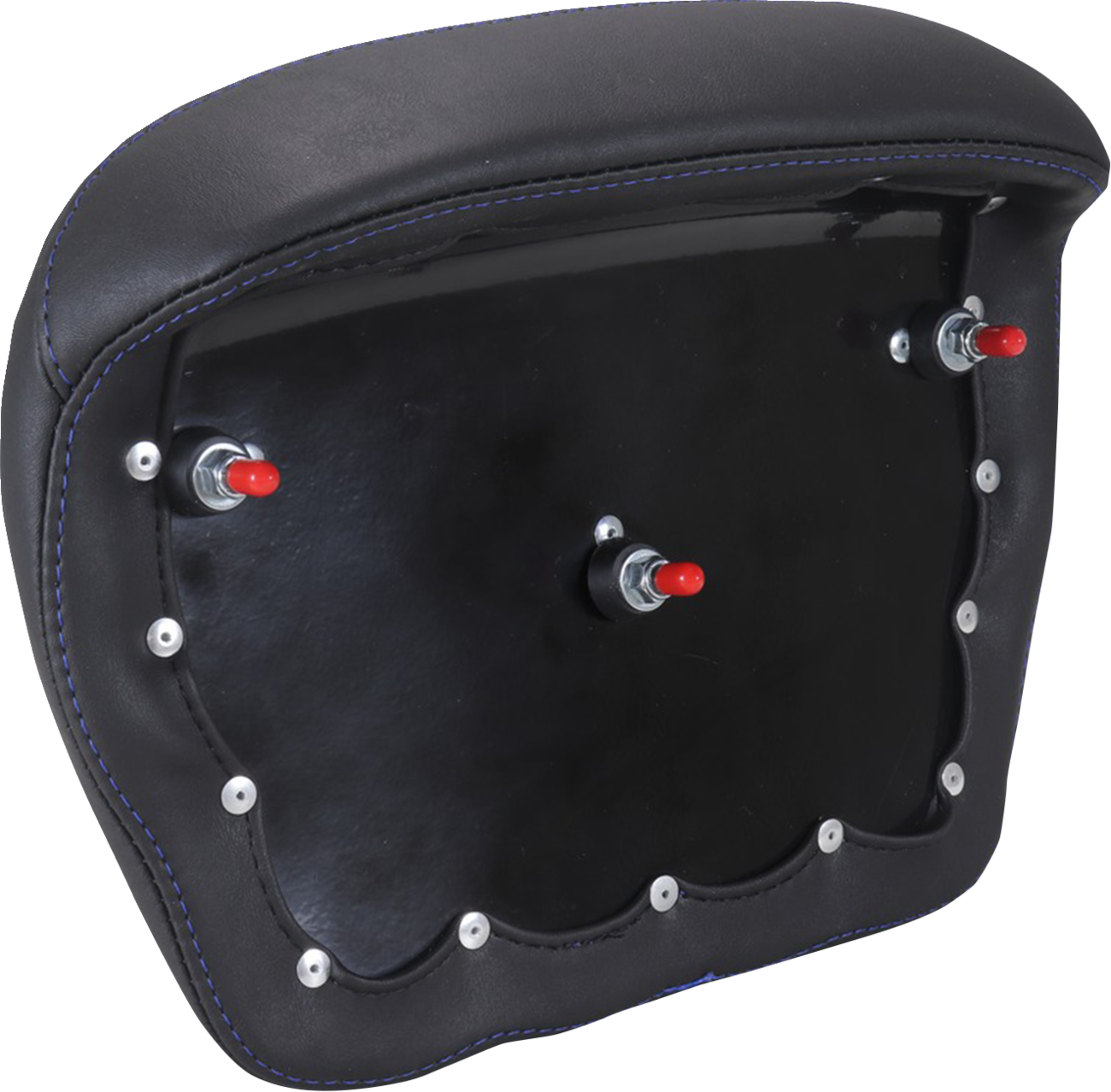 Mustang Chopped Tour Pak Backrest Blue Stitch Pad for 2024-2025 Harley Touring