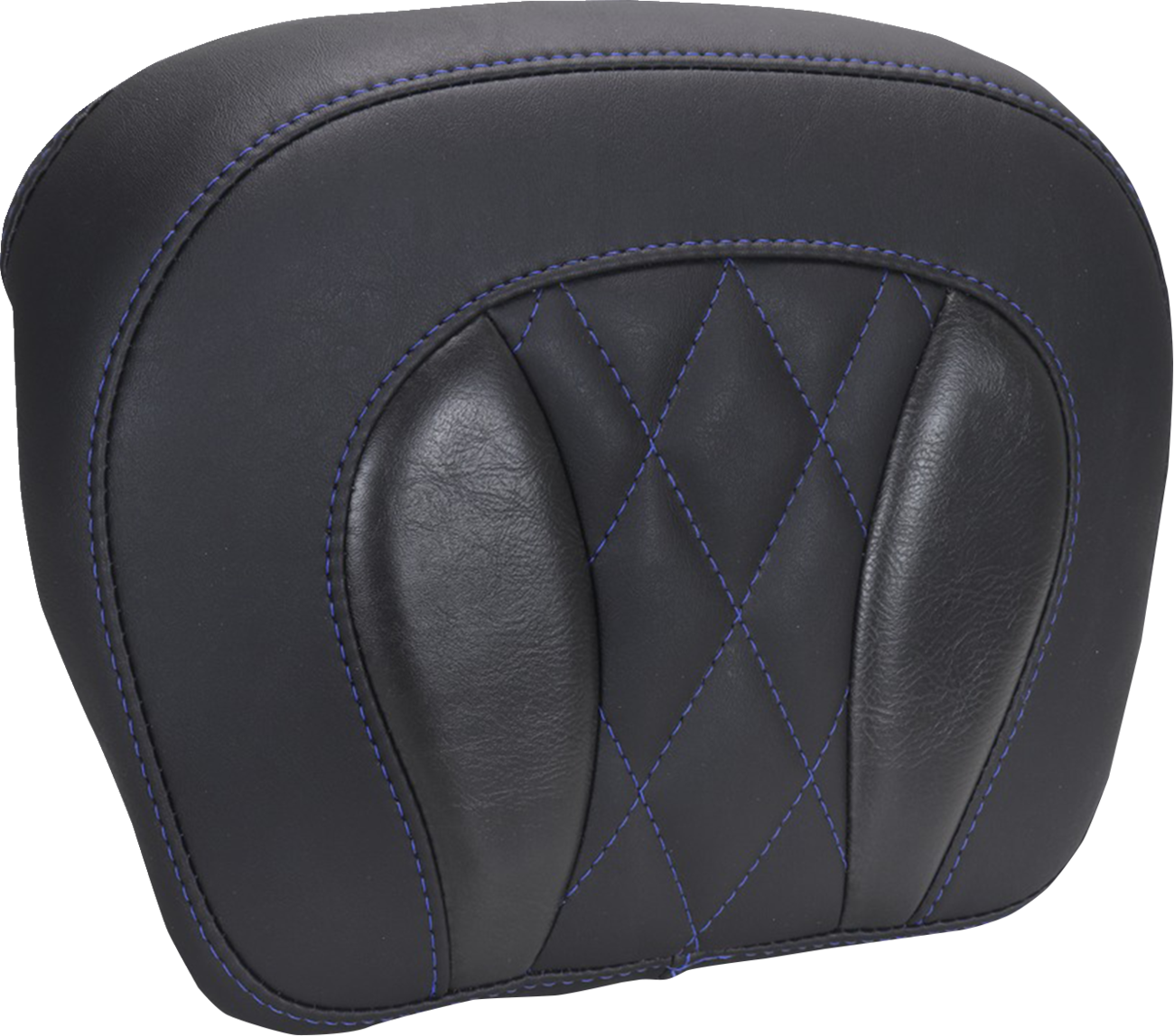 Mustang Chopped Tour Pak Backrest Blue Stitch Pad for 2024-2025 Harley Touring