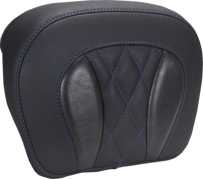 Mustang Chopped Tour Pak Backrest Blue Stitch Pad for 2024-2025 Harley Touring