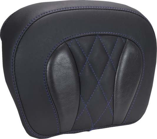 Mustang Chopped Tour Pak Backrest Blue Stitch Pad for 2024-2025 Harley Touring