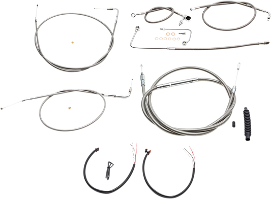 La Choppers ABS Braided 12"-14" Ape Handlebar Cable Kit 2015 Harley Softail FLS