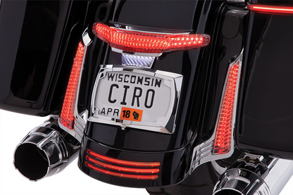 Ciro Chrome LED Latitude Taillight License Plate Mount 2010-2013 Harley Touring