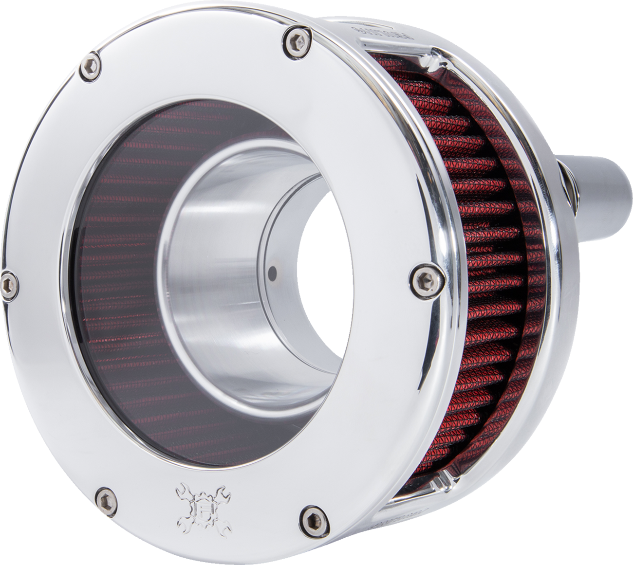 Feuling BA Series Clear Chrome Red Air Cleaner Kit 17-24 Harley Touring Softail