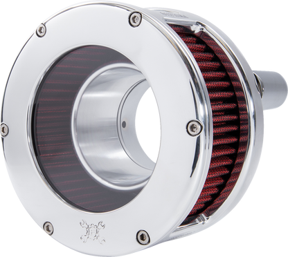 Feuling BA Series Clear Chrome Red Air Cleaner Kit 17-24 Harley Touring Softail