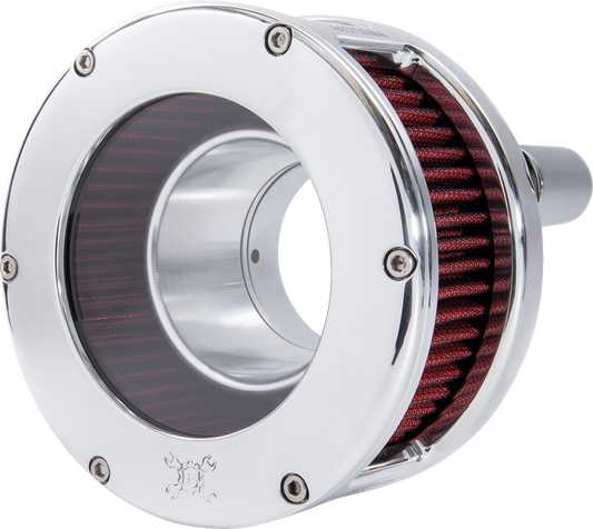 Feuling BA Series Clear Chrome Red Air Cleaner Kit 17-24 Harley Touring Softail