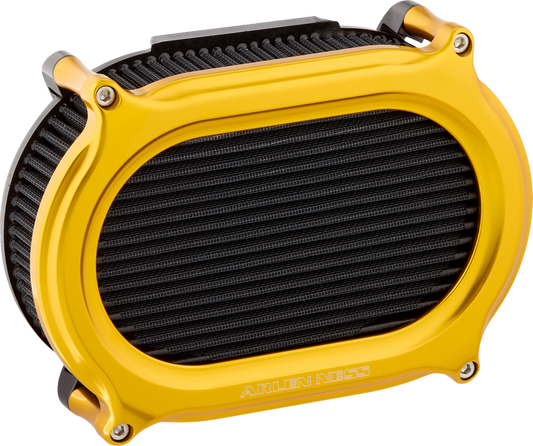 Arlen Ness Stage II Gold Oval Air Filter Kit for 2017-2024 Harley Davidson