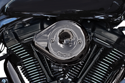 S&S Stealth Teardrop Lava Chrome Replacement Air Cleaner Cover 2017-23 Harley M8