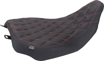 Mustang Runaround Red Diamond Solo Seat fits 2023-2026 Harley Road Street Glide