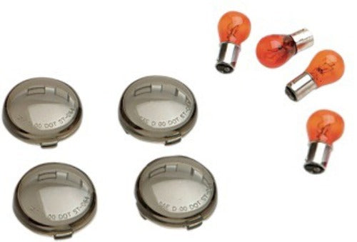 Drag Specialties Smoked Bullet Turn Signal Lens Kit fits 1999-23 Harley Touring