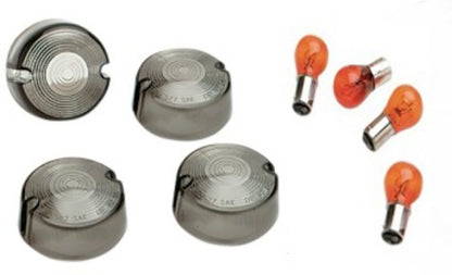 Drag Specialties Smoked Turn Signal Lens Kit fits 86-01 XL FXD FXR & 86-99 FXST